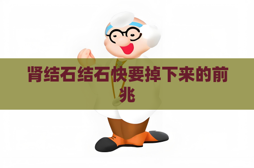 肾结石结石快要掉下来的前兆